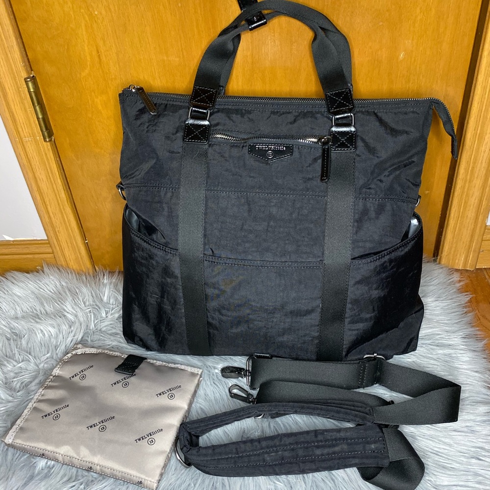 Twelvelittle black 3 in 1 fold over tote